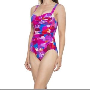 Nip Tuck Swim Joanne Poppies Floral Print One-Piece Swimsuit